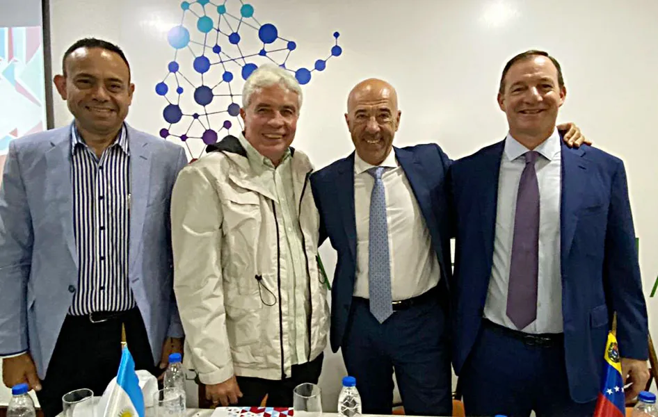 Primitivo Cedeño, gobernador de Portuguesa_ Wilmar Castro Soteldo, ministro de Agricultura Productiva y Tierras_ Oscar Laborde, embajador de Argentina_  Patricio Passet, Asociación de  Productores Argentinos. Foto 