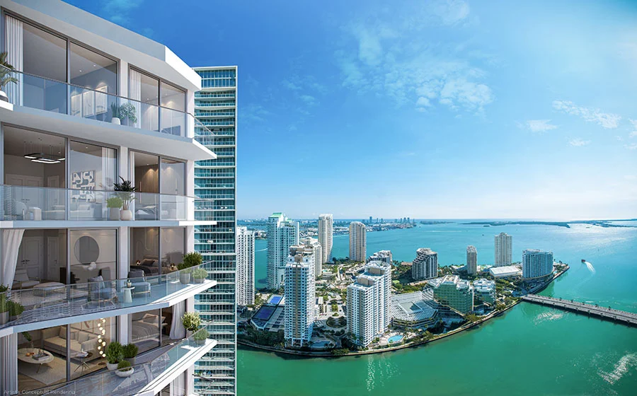 VICEROY BRICKELL_South Facade SE Day View
