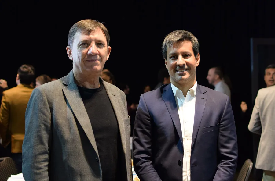 Juan Pivetta (Presidente Junior en Santa Fe) y Lucas Hadad