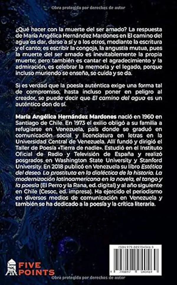 El camino del agua de María Angélica Hernández Mardones.  Contraportada